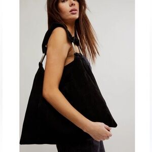 Bobbi Slouch Suede Tote Free People NWOT Color - Black SOLDOUT